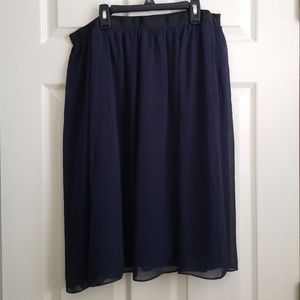 Philosophy Gauzy Navy Blue A-Line Skirt